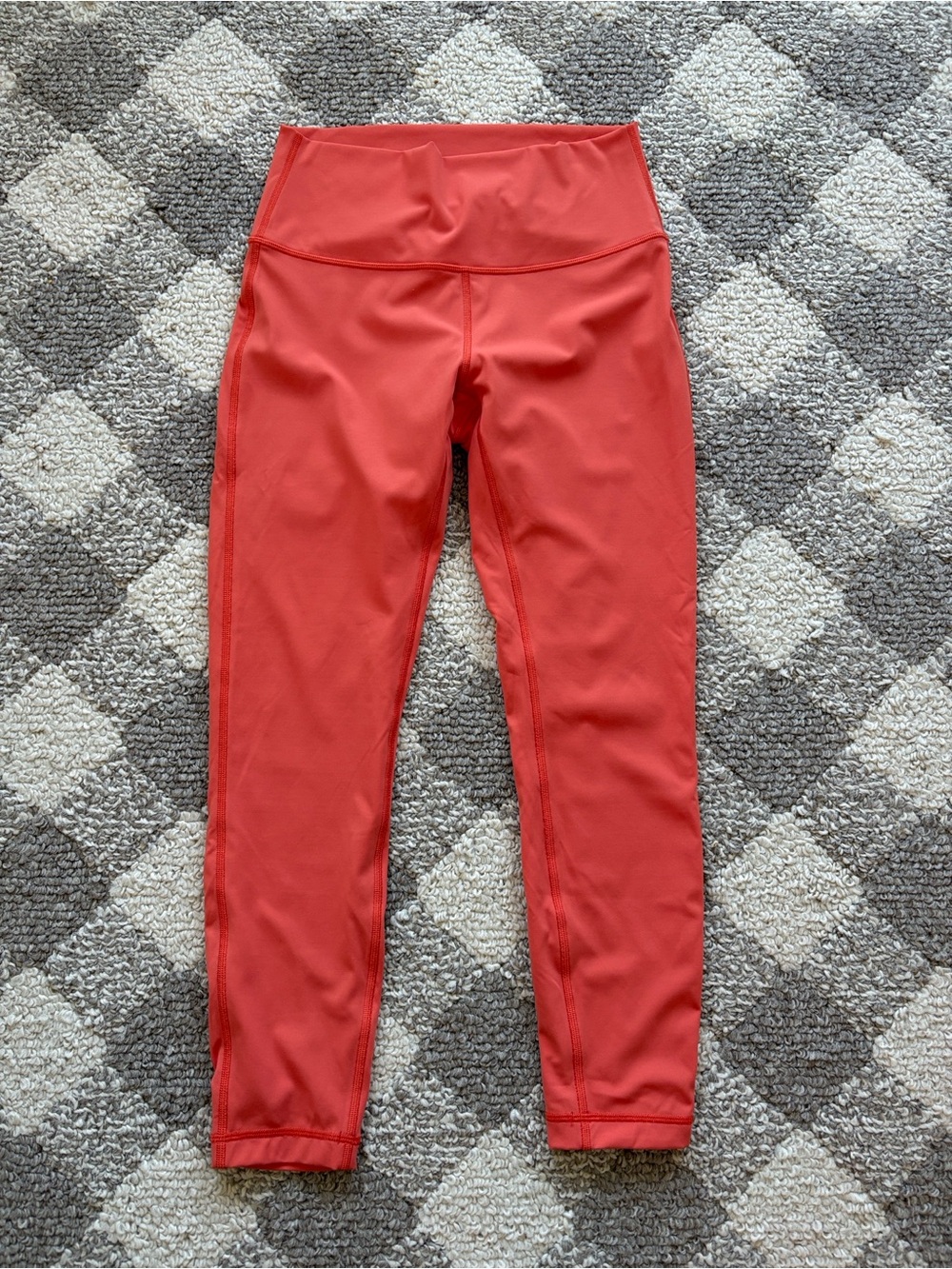 LULULEMON WUNDER UNDER HIGH RISE TIGHT 25" FULL ON LUXTREME WARM CORAL ORANGE 8